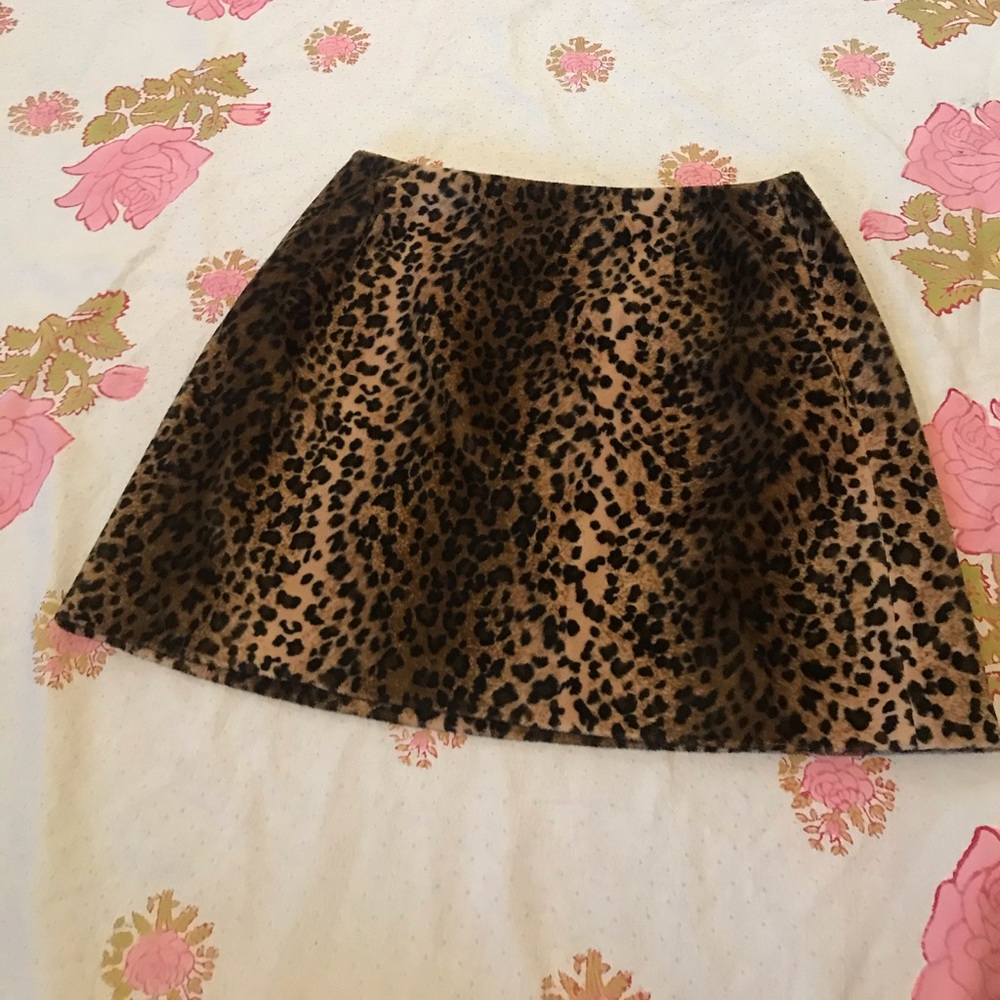 Vintage fuzzy cheetah print skirt by Hugo Buscati